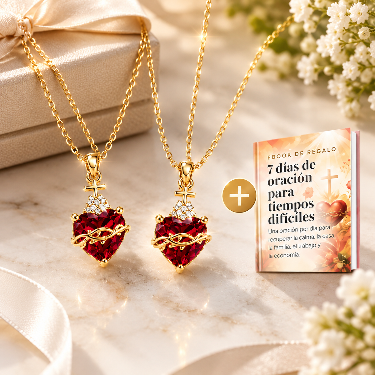 Collar Sagrado Corazón de Jesús Bañado en Oro