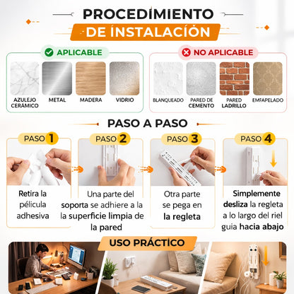 Soporte multiusos con adhesivo